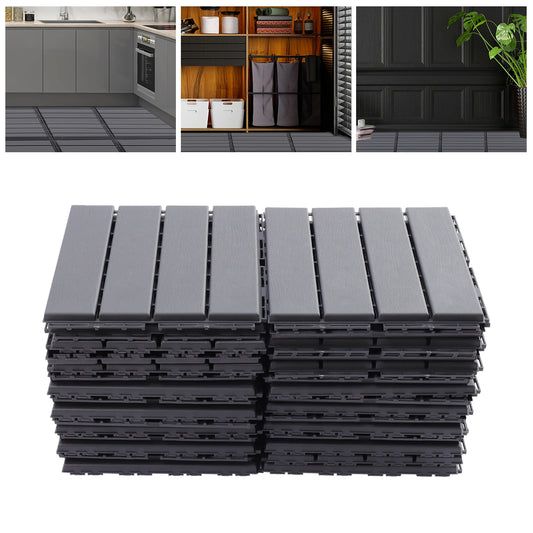 30 Pack Patio Deck Tiles,  Waterproof Outdoor Flooring All Weather Use, Patio Floor Decking Tiles for Porch Poolside Balcony